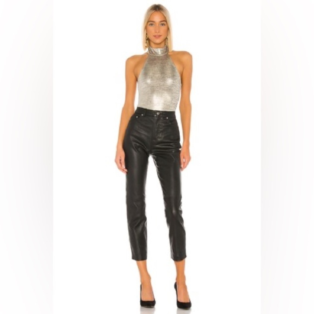 House of Harlow 1960 Metallic Silver Halter Bodysuit - Picture 16 of 16